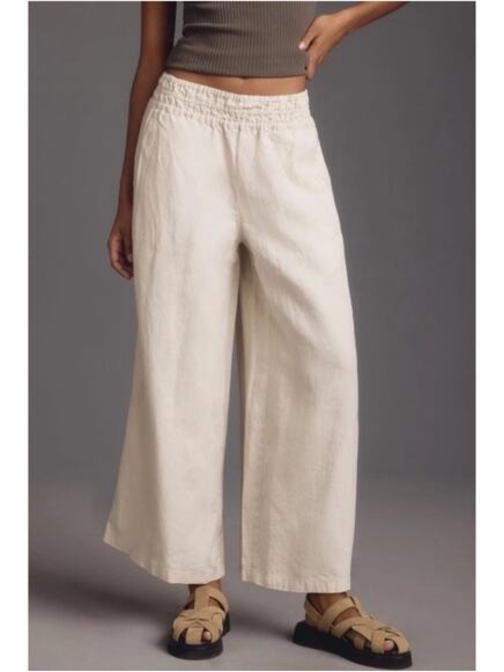 By Anthropologie Linen Wide Leg Pants – Size M Tall – Retail $138